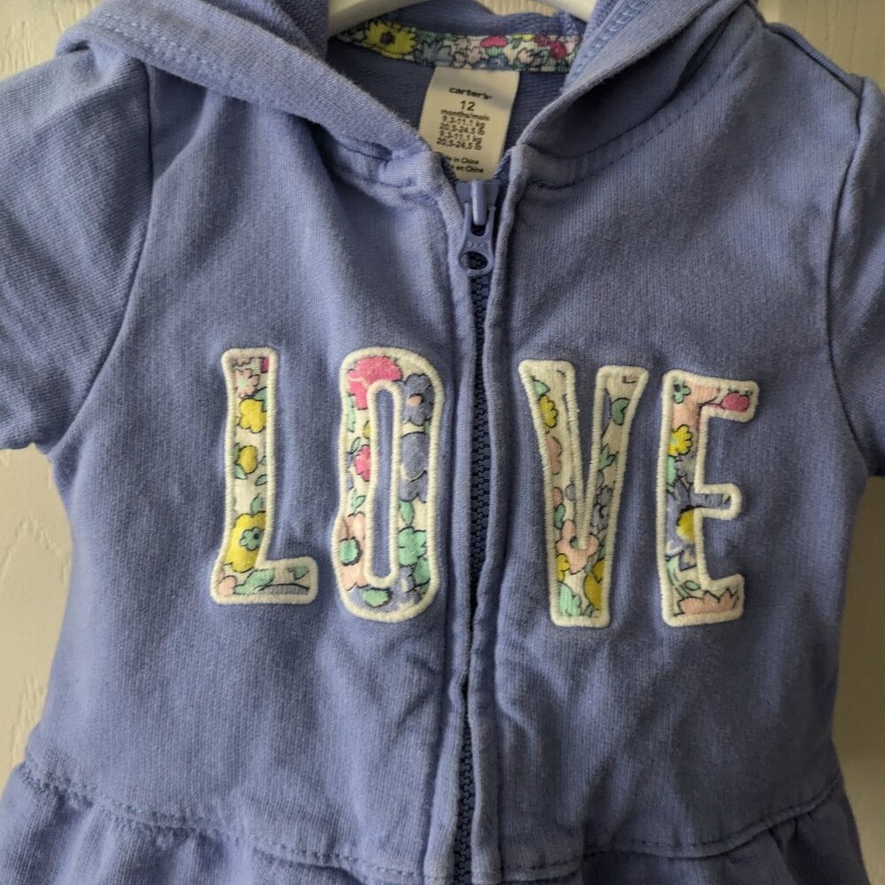 Carter's Love Peplum Zip-up Baby Hoody